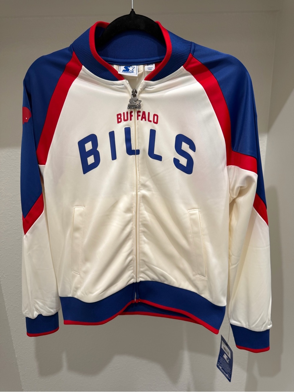 STARTER Buffalo Bills Cream, Blue & Red Track Jacket